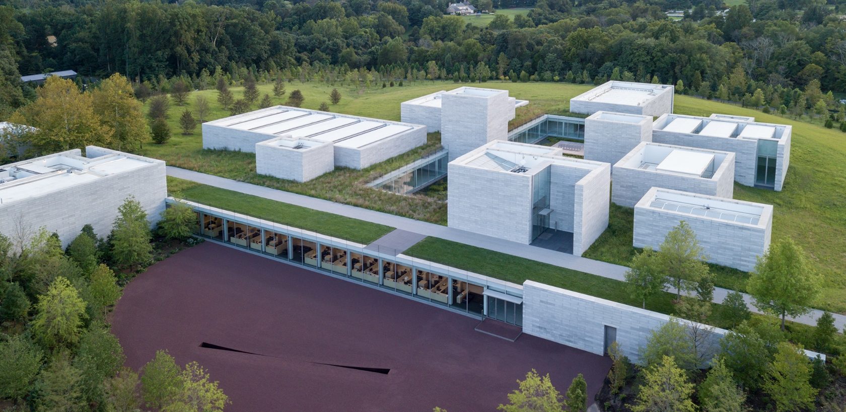 Altieri.glenstone.aerial Of Pavilions. Image Iwan Baan Courtesy Glenstone Museum