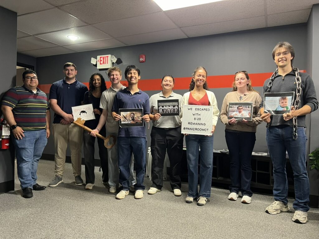 Engineering interns at Escape Room
