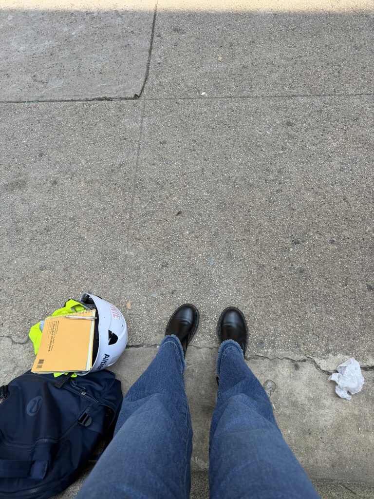 Engineering intern touring active construction site at the Mellon Foundation